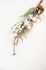 Веточка ели искусственная хвойная новогодняя, 1шт