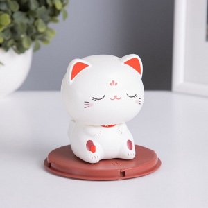 Маятник пластик от солнечной батареи "Кот Манэки-нэко спящий" 10х10х10,3 см