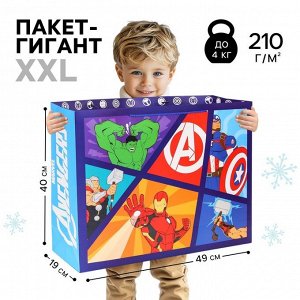 Пакет подарочный, 50х40х15 см, упаковка, Мстители