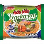 Пшеничная лапша «HAO HAO» со вкусом грибов и овощей (вегетарианская), 75 гр.