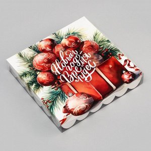 Коробка для печенья «Время Чудес!» 18*18*3 см, Новый год