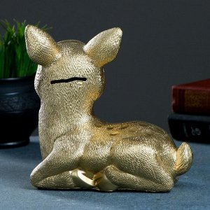 Копилка для денег «Олененок», гипс, под золото, 17x10x18 см