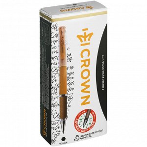 Ручка гелевая Crown ""Quick Dry"" с быстросохнущими чернилами и антибактериальным грипом, черная, 0,5м