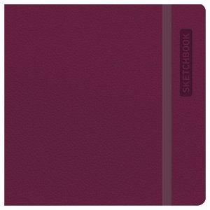 Скетчбук для акварели 40л., 145*145 BG ""Bright. Berry"", кожзам, на резинке, 200г/м2