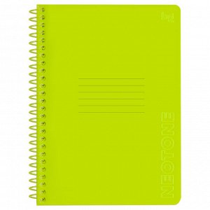 Тетрадь 96л., А5, клетка на пластиковом гребне, BG ""Neon. Yellow"", пластиковая обложка