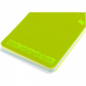 Блокнот А7 80л. на мягком гребне BG ""Neotone"", желтый, 4-х цветный блок 80 гр/м2, фактурное тиснение