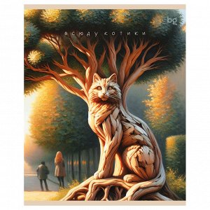 Тетрадь 48л., А5, клетка BG ""Котики"", эконом