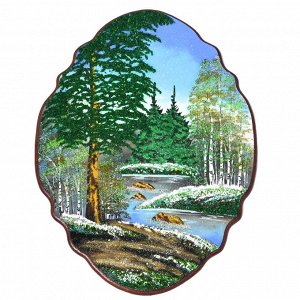 Панно с рисунком из камня, весна "облако" 37*50см, 1125г