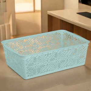 КОРЗИНКА для дома УНИВЕРСАЛЬНАЯ "FLORAL" 300Х195Х95 ММ (голубой)
