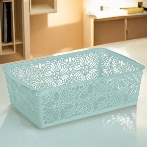 КОРЗИНКА для дома УНИВЕРСАЛЬНАЯ "FLORAL" 300Х195Х95 ММ (голубой)
