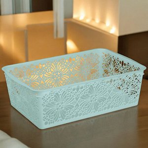 КОРЗИНКА для дома УНИВЕРСАЛЬНАЯ "FLORAL" 300Х195Х95 ММ (голубой)