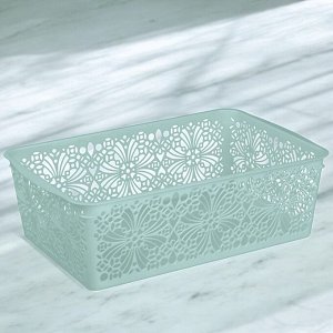 КОРЗИНКА для дома УНИВЕРСАЛЬНАЯ "FLORAL" 300Х195Х95 ММ (голубой)