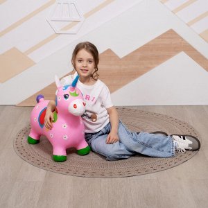 Попрыгун ZABIAKA «Единорог», 51x25x50 см, розовый