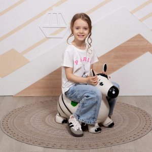 Попрыгун ZABIAKA «Зебра», 55x29x50 см, белый