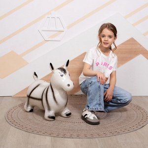 Попрыгун ZABIAKA «Зебра», 55x29x50 см, белый