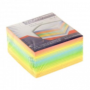 Блок бумаги для записей 9x9x5 см, цветной, 4 цвета, радужный, 450 листов