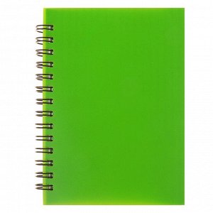 Записная книжка А6, 80 листов в клетку на гребне "Зелёная. Неон", пластиковая обложка, блок 80 г/м?
