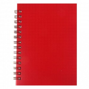 Записная книжка А6, 80 листов в клетку на гребне Calligrata, пластиковая обложка, блок 80 г/м?, красная