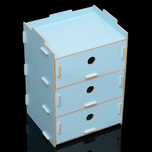 Органайзер «Шкафчик», разборный, 3 выдвижных ящика, голубой, 19х16х27 см