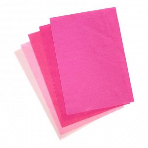 Фетр цветной, набор, A4, 2 мм, deVENTE, 5 листов х 5 цветов, «Оттенки розового»