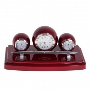 Набор настольный «Показатель»: часы, термометр, гидрометр, ручка