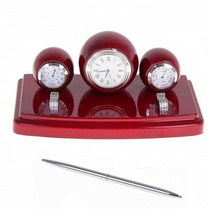 Набор настольный «Показатель»: часы, термометр, гидрометр, ручка