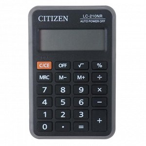 Калькулятор карманный, 8-разрядный, 62x98x11 мм, питание от батарейки, чёрный