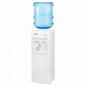 Кулер для воды SONNEN FSE-02W, напольный, НАГРЕВ/ОХЛАЖДЕНИЕ ЭЛЕКТРОННОЕ, 2 крана, белый, 456172