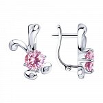 Серебряные серьги с фианитом