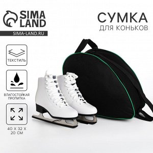 Сумка спортивная для коньков, 40x32x20 см, чёрная