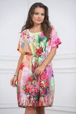 Платье 732. Штапель,Купон цветы