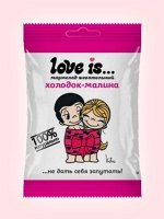 Жевательный мармелад в виде сердца Love is со вкусом холодок-малина / Лав Из 25 гр