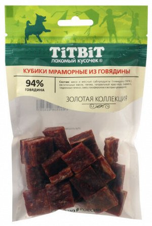 Лакомство д/соб. Кубики мраморные из говядины Золотая коллекция 80гр 23297