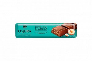 «O'Zera», шоколад молочный Extra milk & Hazelnut, 45 г (упаковка 30 шт)