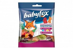 «BabyFox», мармелад жевательный с соком ягод и фруктов, 30 г