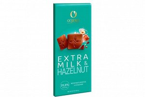 «O'Zera», шоколад молочный Extra milk & Hazelnut, 90 г