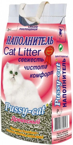 Наполнитель Pussy-cat ДРЕВЕСНЫЙ 4,5л.*3 417