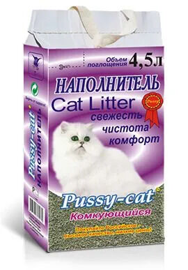 Наполнитель Pussy-cat КОМКУЮЩИЙСЯ 4,5л.*3 418