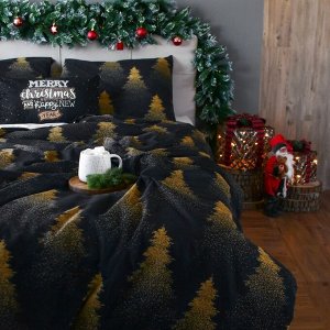 Постельное бельё "Этель" 2 сп Golden Christmas 175х215 см, 200х220 см, 70х70 см - 2 шт, бязь