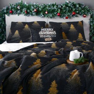 Постельное бельё "Этель" 2 сп Golden Christmas 175х215 см, 200х220 см, 70х70 см - 2 шт, бязь
