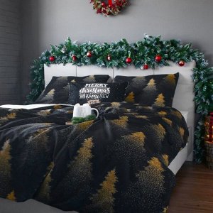 Постельное бельё "Этель" 2 сп Golden Christmas 175х215 см, 200х220 см, 70х70 см - 2 шт, бязь