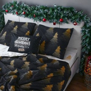Постельное бельё "Этель" 2 сп Golden Christmas 175х215 см, 200х220 см, 70х70 см - 2 шт, бязь