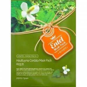 Entel Houttuynia Cordata Mask Pack Маска тканевая для лица с экстрактом хауттюнии