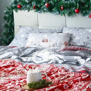 Постельное бельё "Этель" Евро Snow time 200х217см,220х240см,50х70см-2 штуки