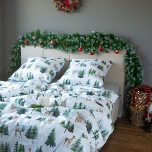 Постельное бельё «Этель» дуэт «Однажды в лесу» 143х215 см 2 шт,220х240 см,70х70 см 2 шт, поплин