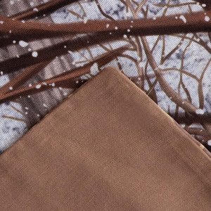 Постельное белье новогоднее "Этель" 1.5 сп «Олени» 143*215 см, 150*214 см, 70*70 см - 2 штуки