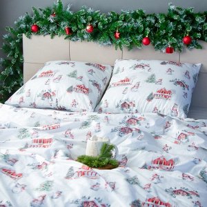 Постельное бельё "Этель" Funny snowman 2 сп 175х215 см, 200х220 см,70х70 см -2 шт,поплин 125 г/м2