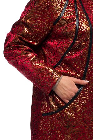 Куртка Эффектная стильная куртка из чудесной ткани со сверкающим фантазийным принтом фойлом, создана для того, чтобы создавать праздничное настроение. Модель прямого кроя, с широкими втачными рукавами