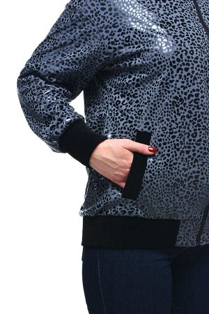 Куртка Эффектная гламурная куртка-бомбер из плотной ткани с сияющим принтом фойлом с эффектом дождевых капель. Модель прямого кроя; на подкладке; застежке – молнии до основания уголков воротника – сто