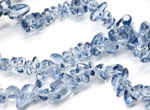 Бусины из стекла крошка 7*3мм цв.синий, 80см, 300 бусин
